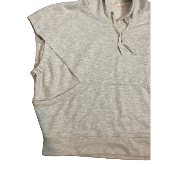 Jane + Delancey Light Gray Oversized Sleeveless 90's Style Hoodie Sweatshirt-Sma - Picture 8 of 13
